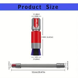 Compatibele Stofborstel voor Dyson V7, V8, V10, V11, V15 – Zachte Antikras Borstel – Compact Ontwerp met 1-Klik Installatie – Ideaal voor Auto, Toetsenbord, Elektronica en Hoeken – Rood & Paars — thumbnail 5
