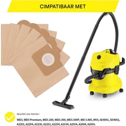 6.959-130.0 Papieren stofzak - voor Karcher stofzuigerzakken - Nat en droog vervangingsstofzuigers - Karcher WD3 WD3 Premium SE4001 MV3 WD3200 WD3500P A2204 A2534 Stofzuigerzakken - 10 stuks — thumbnail 5