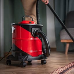 KLS® Bouwstofzuiger - Industriële stofzuiger - Droog en nat zuigen - Rood/Zwart - 33cm x 33cm x 39cm — thumbnail 5