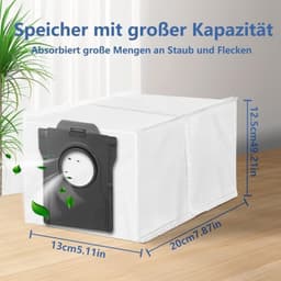 14 stofzuigerzakken voor Dreame L10s Ultra Gen 2/Gen 3, L40s Pro Ultra, X40/X50 Ultra Complete, X20/X30/X50, Aqua10 Ultra, Mova P50/Z60/P10/E30/V50 robotstofzuiger, 3,2 L — thumbnail 2