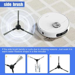 6 Stuks zijborstels - geschikt voor Dreame L10s Pro Ultra - Accessoires voor Dreame L40, L20, D20, S20, S10, S30, W10S, Mova E30 Ultra - zwart — thumbnail 3