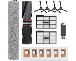 Geschikt voor - E25 Accessoires Vervanging voor Eufy E25 Omni / E28 Omni Stofzuiger - E28 Accessoires Kit Inclusief 1 Hoofdborstel - 1 Rolmop - 4 Zijborstels - 2 HEPA-filters - 6 Vervangende Stofzakken