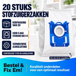 Fixem Stofzuigerzakken 20 Stuks, Geschikt voor Philips AEG Electrolux S-Bag, Standard Bag 3-D, VX9 Serie, PH99 — thumbnail 4