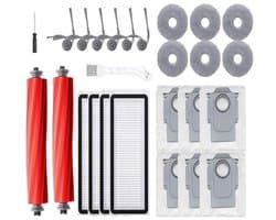 26-Stuks Accessoires Set Geschikt voor Roborock QV 35A / QV 35S - Inclusief 2 Hoofdborstels - 6 Stofzakken - 6 Dweilpads - 4 HEPA-Filters - 6 Zijborstels - Complete Onderhoudskit - Robotstofzuiger Reserveonderdelen