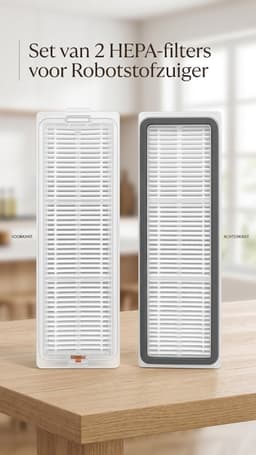 Set van 2 - Vervangend HEPA Filter Geschikt voor Xiaomi Mi Robot / Roborock S5 / T6 / T7 - Robotstofzuiger Accessoires — thumbnail 1