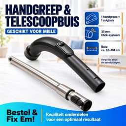 Fixem Telescoopbuis + Pistoolgreep Set geschikt voor Miele Stofzuigers - 35 mm Kliksysteem - 62 tot 104 cm - 9442601 — thumbnail 5