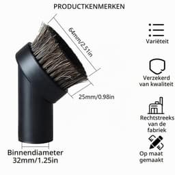 2 stuks stofzuigerborstel paardenhaar, stofzuiger meubelpenseel rond paardenhaar stofborstel, universeel passend voor met binnendiameter 32 mm zuigpenseel stofzuiger opzetborstel — thumbnail 4