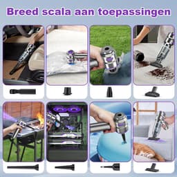 Handstofzuiger - Draagbare Stofzuiger - Auto en Huis Reinigen - 4-in-1 Multifunctioneel - 25000 Pa - Paars — thumbnail 3