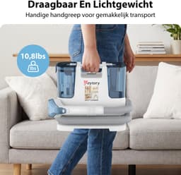 Vlekkenreiniger, draagbare tapijt- en bankreiniger met dubbele watertank, 2 borstels, krachtige zuigkracht voor tapijt, bank, matras en stoffen bekleding — thumbnail 5