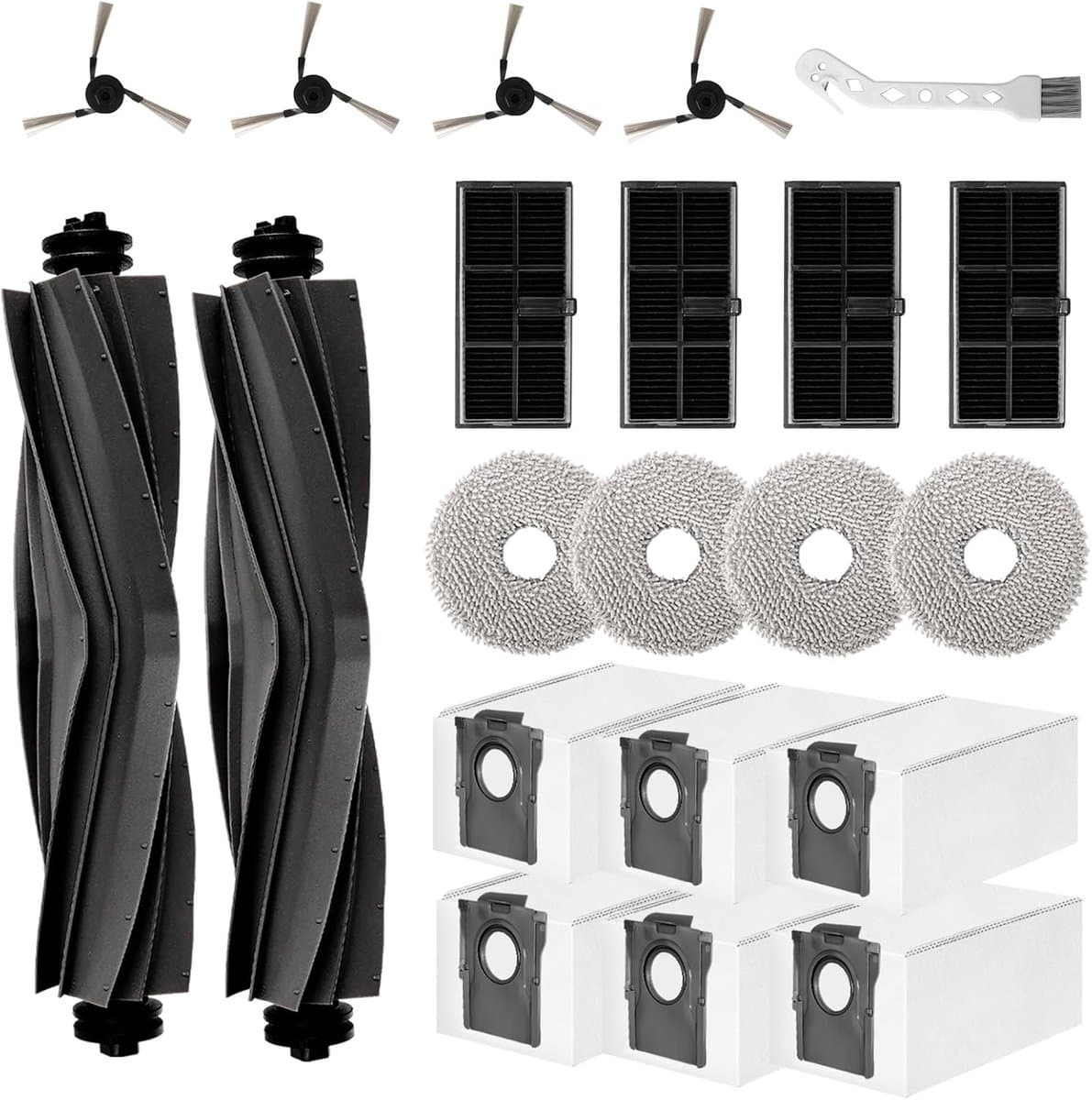 21 stuks accessoires gescht voor Dreame L40 Ultra/X40 Ultra Complete/X40 Master/Mova P50 Pro Ultra robotstofzuiger, reserveonderdelen, accessoireset, hoofdborstel, stofzak, zijborstels — afbeelding 1