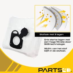 40 Stofzuigerzakken PARTS4® geschikt voor Rowenta | Made in Europe | Passend in o.a. Rowenta Silence Force, X-Trem Power, Compact Power, Green Force, Power XXL, X-Plorer, RO10 — thumbnail 2