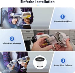 4 stuks filter-reserveonderdelen Geschikt voor Shark Detect Pro IW3611DE / IW3611EU / IW1611DE / BU3521EU/ BU1120EU draadloze stofzuiger, wasbaar filter voor het filteren van stofreservoir, stof en — thumbnail 5