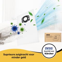 DEGG® – Stofzuigerzakken 10 stuks – Geschikt voor Kärcher WD4, WD5, WD6, MV4, MV5 & MV6 – Sterk, Hygiënisch & Duurzaam — thumbnail 2