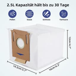 8 stuks stofzuigerzakken, accessoireset gescht voor Ecovacs Deebot N8 + / N8 Pro+ / OZMO T8+/ T8 AIVI+/ T9+ afzuigstation & Yeedi Vac Station Ecovacs stofzak reserveonderdelen. — thumbnail 4