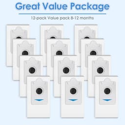 (12 Stuks) T30S PRO Vervangende Stofzakken voor ECOVACS DEEBOT T30S/ T30S PRO/ X2/ X2 Omni/ X5 Omni/ X5 Pro Omni, Actieve Koolstoffilterlaag, Wegwerpzakken, Stofzuigerzakken (NIET VOOR T30S COMBO) — thumbnail 2