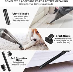 Lexium Kruimeldief snoerloos – Kruimeldief met steel – Nat&Droog – Handstofzuiger – Extreme zuigkracht – Kruimeldief snoerloos – Kruimelzuiger – Jouw ultieme schoonmaakpartner – Kruimelzuiger – Autostofzuiger – Handstofzuiger - Draadloos — thumbnail 5