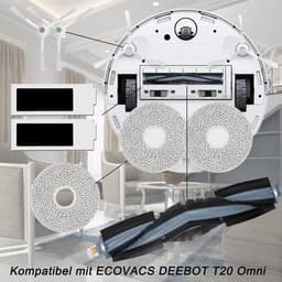 geschikt voor Ecovacs Deebot T20 OMNI / T20e OMNI Stofzuiger Reserveonderdelen Accessoireset, 1 Hoofdborstel, 4 HEPA-filters, 4 Reinigingsdoeken, 4 Stofzakken, 1 Reinigingsborstel, 8 Zijborstels — thumbnail 2