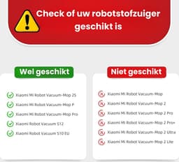 Dutchers® 17-pack Vervangende Accessoires voor Xiaomi Robot Vacuum S12 B106GL, voor Xiaomi Mi Robot Vacuum Mop 2S XMSTJQR2S accessoires, 2 Hoofdborstels, 6 Zijborstels, 4 Hepa-filters, 4 Moppads — thumbnail 2