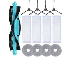Vervangaccessoireset geschikt voor Conga 11090 Robotstofzuigers - 1 Draaiende borstel, 4 HEPA-filters, 4 Zijkappen, 4 Dweildoeken