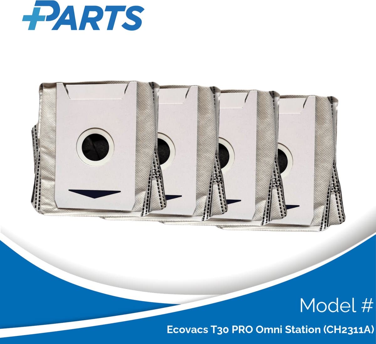Ecovacs T30 PRO Omni Station (CH2311A) Stofzakken (4 Stuks, Plus.Parts® alternatief voor DDB030031) — afbeelding 1