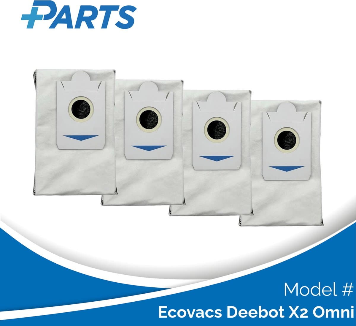 Ecovacs Deebot X2 Omni Stofzakken (4 Stuks, Plus.Parts® alternatief voor DDB030025) — afbeelding 1