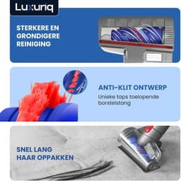 Luxuriq Schroefvormige klitvrije borstel - Antiklitborstel - Geschikt voor Dyson Steelstofzuiger V15 - V11 - V10 - V8 - V7 - Verwijdert Dierenharen, Haren van Mensen en Huisstofmijt - Universele Stofzuigermond — thumbnail 4