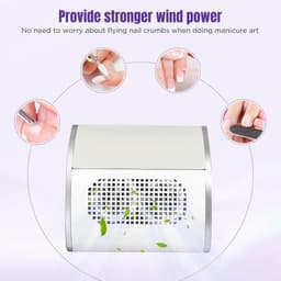 Nagelstofzuiger 80 Watt - Compacte Stofzuiger voor Manicure met 2 Stofzakjes — thumbnail 3