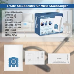 17-delige set-12 stuks stofzuigerzakken Pure GN voor Miele 3D GN stofzakken Classic C1 Complete C2 C3-S2 S5 S8 S600 S800 stofzuiger met 4 motoren 4 afvoerluchtfilters 9917730 12281680 12421130 — thumbnail 3