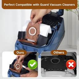 15 stuks - Erbij betrekken12 stofzakken - 2 sets filterkatoen en een borstel - compatibel met Miele Hoover Pure CO-stofzuigerzakken voor Guard M1 S8380 Flex Parquet Silence Performance Cat & Dog-serie — thumbnail 3