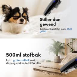 Kruimelzuiger Snoerloos 5500 Pa – Handstofzuiger met HEPA Filter – 2-in-1 Auto Stofzuiger & Airduster – Draadloos, Oplaadbaar, 3 Opzetstukken – Krachtige Kruimeldief Zwart — thumbnail 4