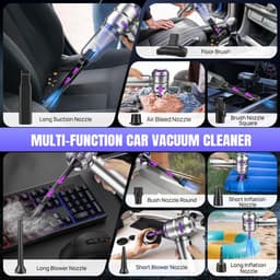 Kraftverdia - Auto Stofzuiger - Zuigen & Blazen - Oplaadbaar - Handstofzuiger - Stofzuiger Auto - Handstofzuiger - Voor Thuis & Auto - Zilverpaars — thumbnail 4