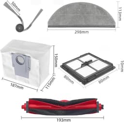 Roborock Q10 VF / Q10 VF+ / Q10 PF / Q10 PF+ Onderhoudsset – 13-Delige Accessoireset met Hoofdborstel, 4 Filters, 4 Zijborstels en 4 Dweilpads — thumbnail 2