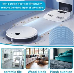 Set van 6 vervangende doekjes - herbruikbaar en wasbaar - microvezel mopvervangingsdoek - GESCHIKT voor Roborock S7、S7 S、 S7 MaxV、S7 MaxV Plus、MaxV Ultra、S7+、S7 Pro Ultra、T7 Plus、T7S、T7S Plus、G10、G10S、G10S PRO、G10S PURE - Stofzuiger - 6 stuks — thumbnail 5