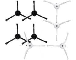Driehoekborstel - Accessoires geschikt voor Roborock S50-serie / T4 / T6 / T7 /T7 PRO / S4 / S5 / S6 / S7 / S8 / P10 / G10 / G20 / T8 / Q7 - 8 stuks - 4 x Wit + 4 x Zwarte