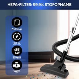 AG3200 Stofzuiger Zonder Zak - Stofzuigers - Vacuum Cleaner Zakloos - Geschikt Voor Dierenharen -900W - Sterke Zuigkracht - Blauw — thumbnail 5