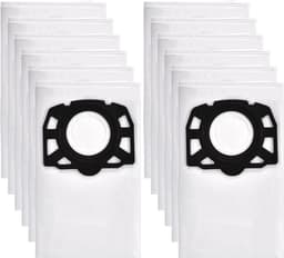 12 stofzuigerzakken compatibel met Kärcher KFI 357 KWD1 KWD2 KWD3 WD2 Plus WD3 WD 2 Plus WD 3 MV 3 SE 4001SE 40 SE 4002, reservefilterzak compatibel met Kärcher 2.863-314.0 — thumbnail 1