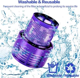 Vervangende HEPA-filters voor Dyson V10 - 2 stuks, met reinigingsborstel - wasbaar — thumbnail 5