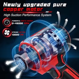 Accu-handstofzuiger 100 W - compatibel met Milwaukee 18 V-accu - 10.000 Pa - ideaal voor auto en thuis - ShopVlot — thumbnail 4