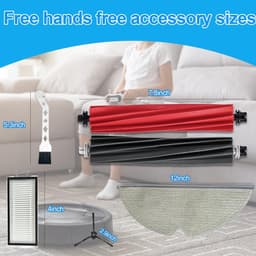 Dailygoods- Robotstofzuiger Accessoires - 2 Hoofdborstels - 6 Zijborstels - 6 Reinigingsdoeken - 4 HEPA-filters - Compatibel met Roborock Q5 Pro/Q8 Max - Stofzuigeraccessoires — thumbnail 5