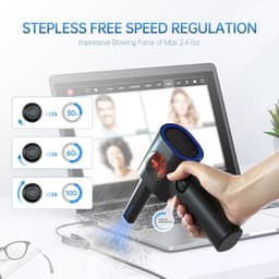 Elektrische Bladblazer - Luchtblazer Stof - Apparaten Reinigen - Traploze Snelheid - 17.6 cm - Zwart — thumbnail 3