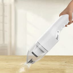 Witte draadloze mini-handstofzuiger (slechts 400 g)–Draagbare stofzuiger voor auto en huis. Krachtige handstofzuiger voor auto-interieurs, bureaus, toetsenborden,en krappe hoekjes;verwijdert effectief fijnstof, vuil, kruimels en haren van huisdieren. — thumbnail 4