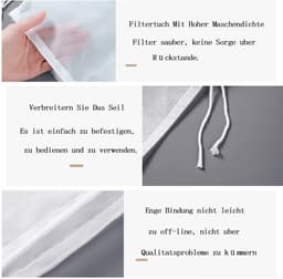 Dailygoods- Filterzak 100 micron - Herbruikbaar - Nylon - 45 x 60 cm - Voor thuisbrouwen - Versterkte naden - Goede zeefwerking - Zeefzak — thumbnail 2