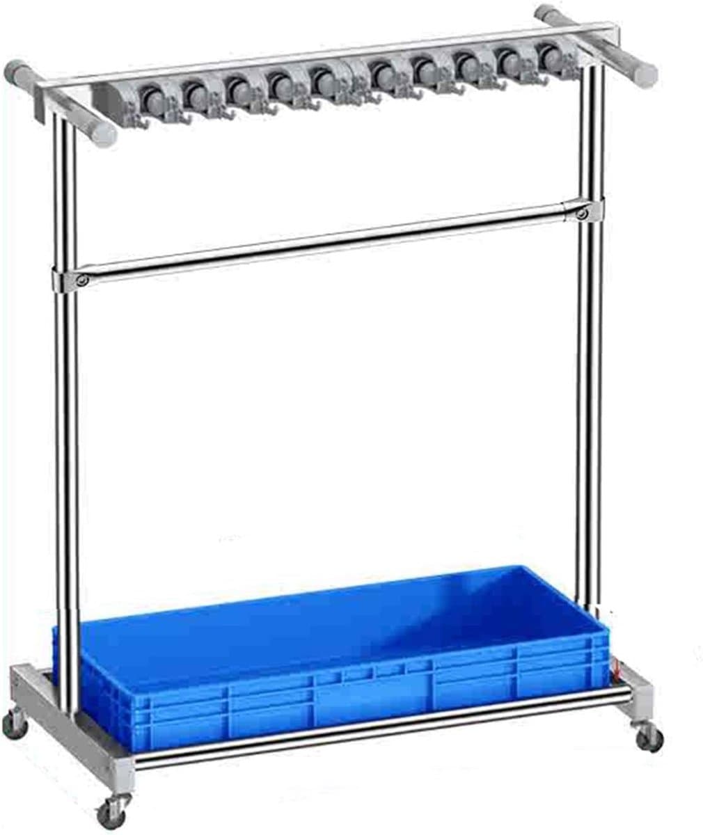 Bezem Dweilrek - Opberger Wielen - Ruimte Organiseren - Roestvrij Staal - 122x97x50cm - Blauw — afbeelding 1
