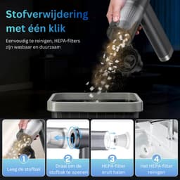 CLGP® Draadloze Handstofzuiger - Mini Stofzuiger - Auto Interieur Reinigen - Zwart — thumbnail 4