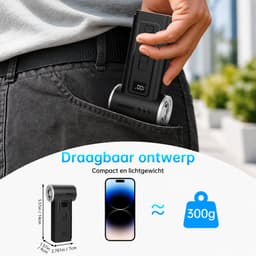Air Duster 180000 RPM - Blazen & Zuigen - Draadloze Luchtblazer en Kruimeldief - Compressed air - Auto Stofzuiger - Perslucht computer - 8000 mAh - USB-C - voor Computer en Auto — thumbnail 4