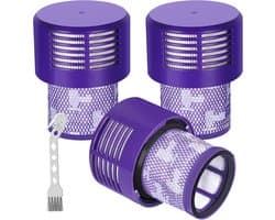 3-delige filtervervangingsset voor Dyson V10 Cyclone - V10 Absolute - V10 Animal - V10 Total Clean en V10 Motorhead - vervangt onderdeelnummer 969082-01 - inclusief 1 reinigingsborstel.