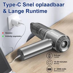 Draadloze handstofzuiger voor in de auto, krachtige cyclonische zuigkracht van 22000 Pa, borstelloze motor, mini draadloze handstofzuiger op accu, draagbaar, oplaadbaar, lichtgewicht — thumbnail 3
