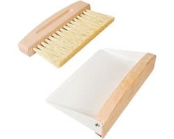 Kleine Stoffer en Blik - Mini Borstel Set - Tafel Schoonmaken - Magnetisch Ontwerp - 15x10.5cm - Wit