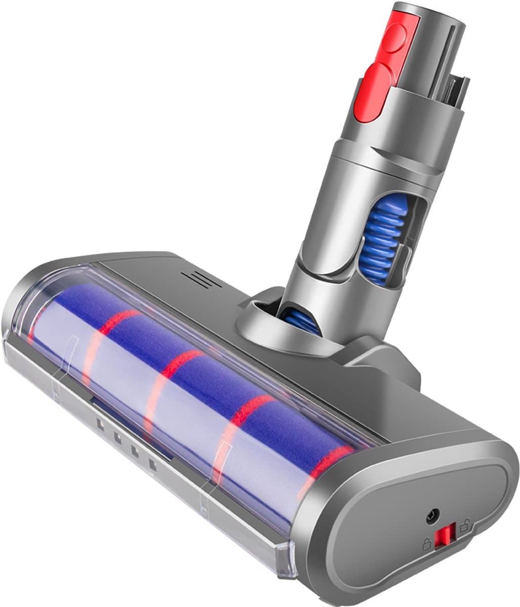 ZENC® Zuigmond Geschikt Voor Dyson V15, V11, V10, V8 & V7 Steelstofzuiger - Zachte Borstel - Vloerborstel Met 4 LED Lampen - Opzetstuk - Mondstuk - Stofzuigeraccessoires - Grijs — afbeelding 1