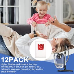 12 stuks FJM/GN Stofzakken Vervangingen geschikt voor Miele Hoover Bags Classic C1 Compleet C1 C2 C3 S2 S5 S8 S400 S600 S2000 S5000 En S8000 Serie met 4 Set Air Clean Filter — thumbnail 2